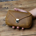 Retro Leather Men's Mobile Phone Bag Crazy-horse Leather Waist Bag Top Layer Cowhide Clutch Cross-body Shoulder Bag NZPJ
