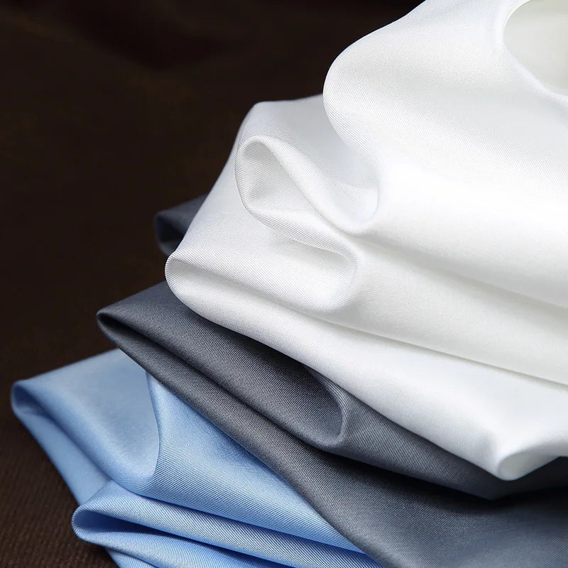 Micro Elasticity Soft Cozy No Pockets Thin Formal White Work Shirt Business Long-sleeved Shirt Men Slim Fit Non-iron Work Shirt