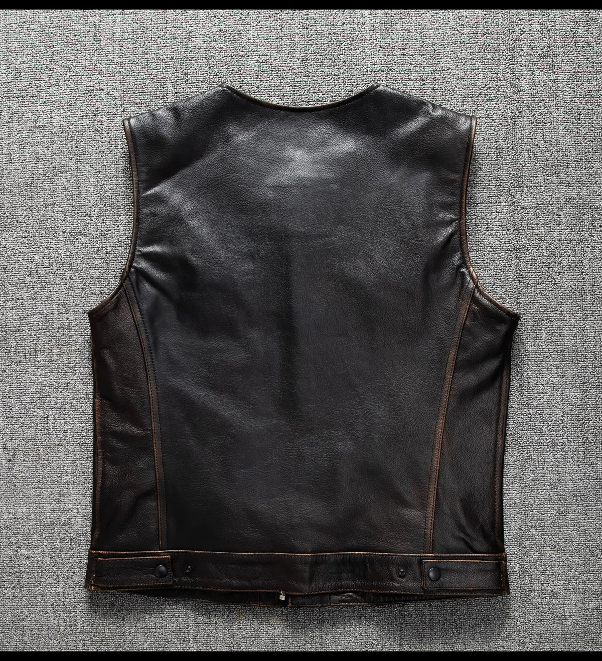 Red Brown Spring Leather Vest Men Retro Style Plus Size 6XL Genuine Natural Cowhide O-Neck Collar Slim Fit Short Sleeveless Coat