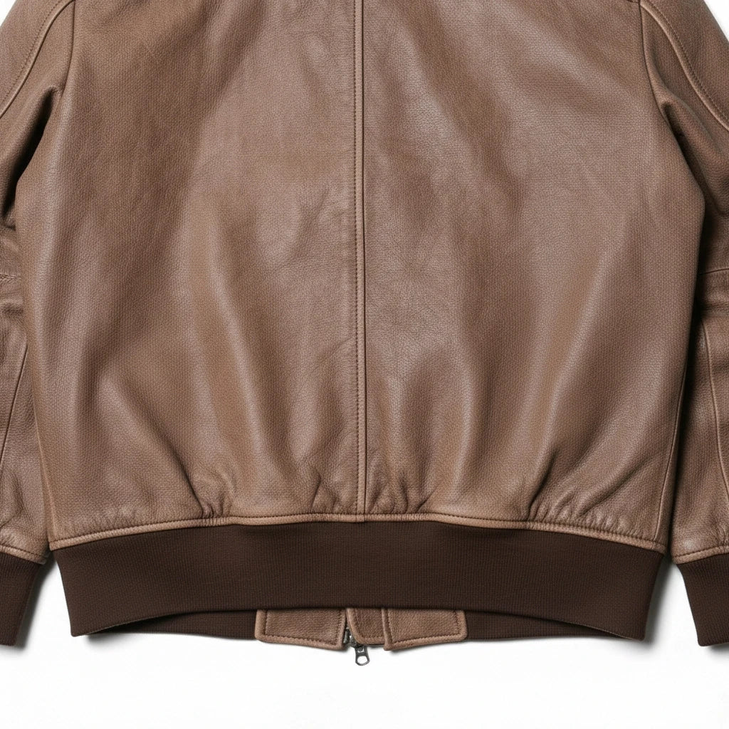 Light Brown Winter Leather Jacket Men Military Style Plus Size 5XL Genuine Natural Cowhide Turn-Down Collar Retro Flight Coat