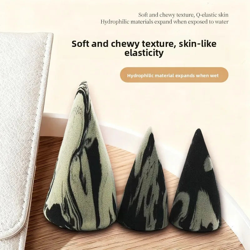 Water Activated Gradient Color Beauty Blender Tongue Shaped Makeup Sponge Dry Wet Use Dual Purpose Cosmetic Tool Non Latex
