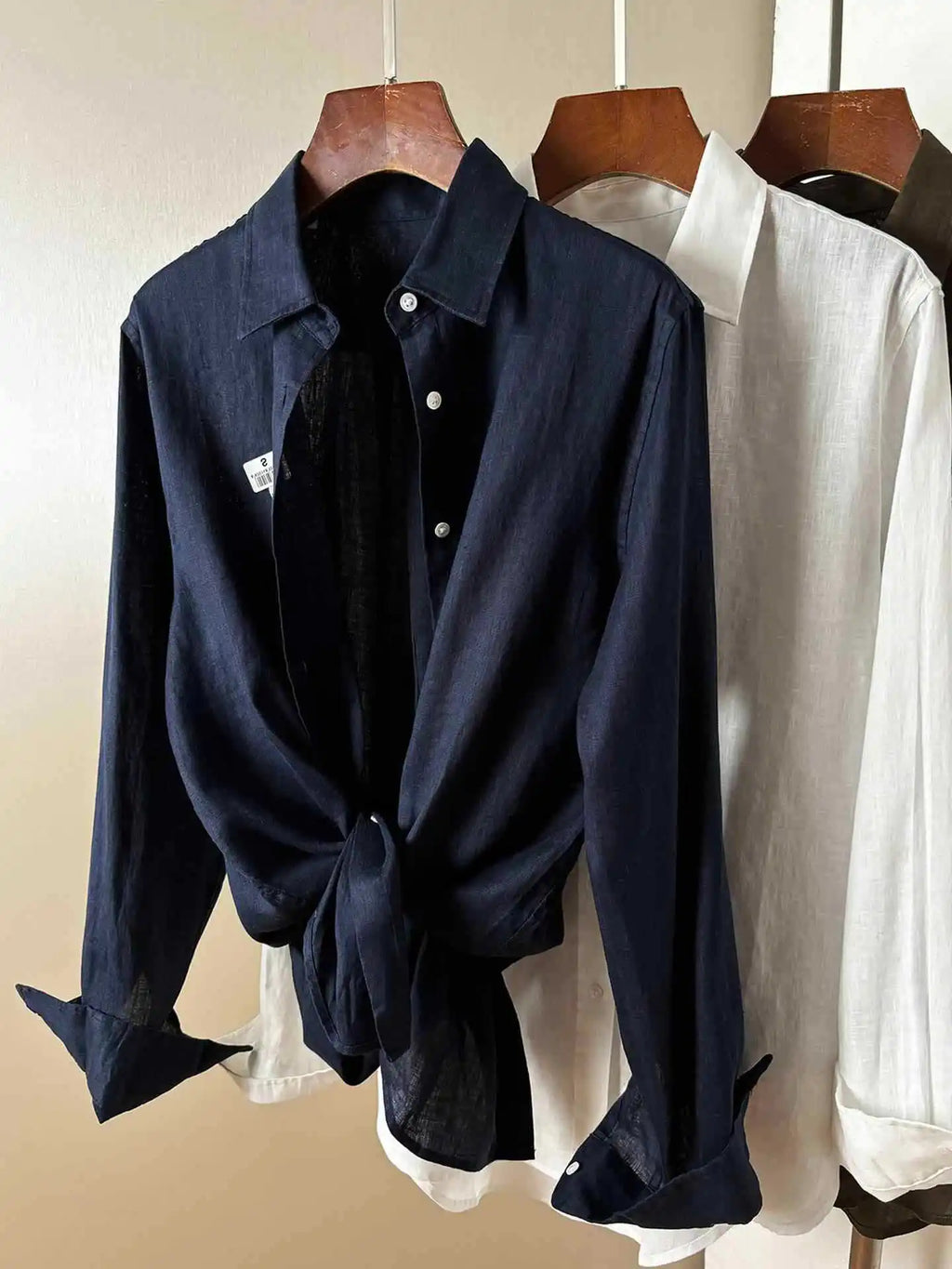Non-Typical Linen Shirt Trendy Old Money Style Spring Summer Pure Color Patchwork Sleeveless Embroidered Regular Fit Commute ...