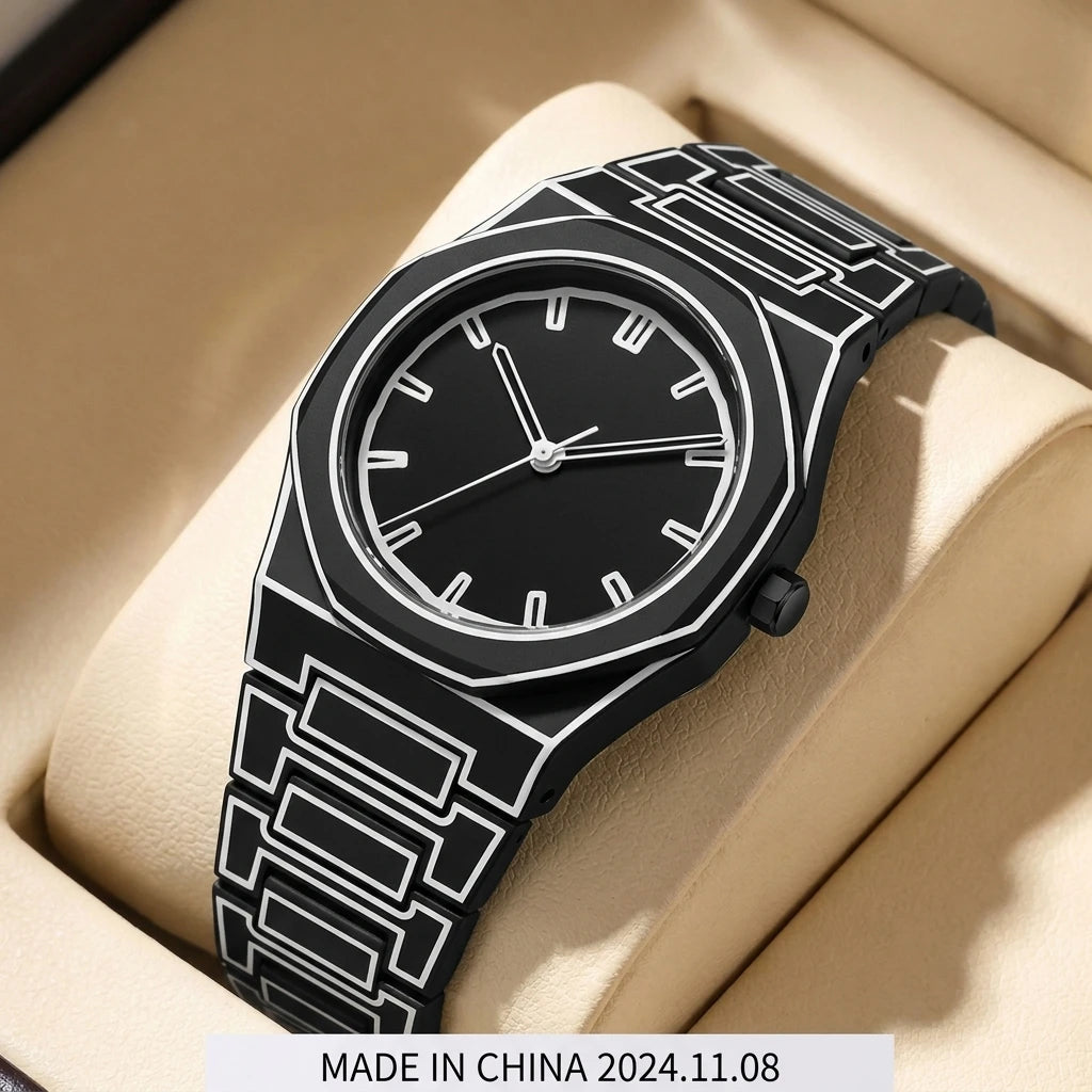 1pcs Men's Silver Dial Alloy Strap Vintage Fashion Map Dial Lightweight Sporty Details Quartz Watch for Daily Business Party Hol