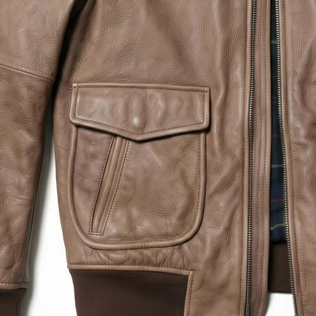 Light Brown Winter Leather Jacket Men Military Style Plus Size 5XL Genuine Natural Cowhide Turn-Down Collar Retro Flight Coat