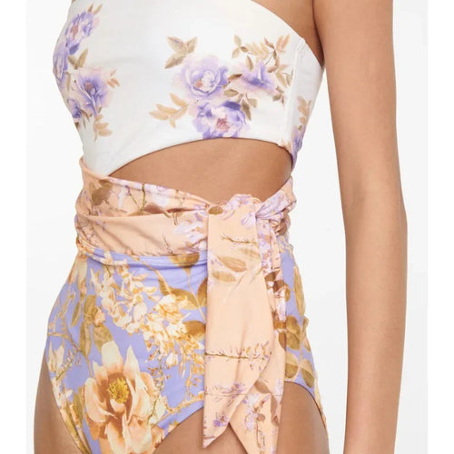 2024 One-Piece Swimsuit Waist Hollow out Flower Print Swimwear Set Floral Patterned Monokinis Sportswear And Accessories