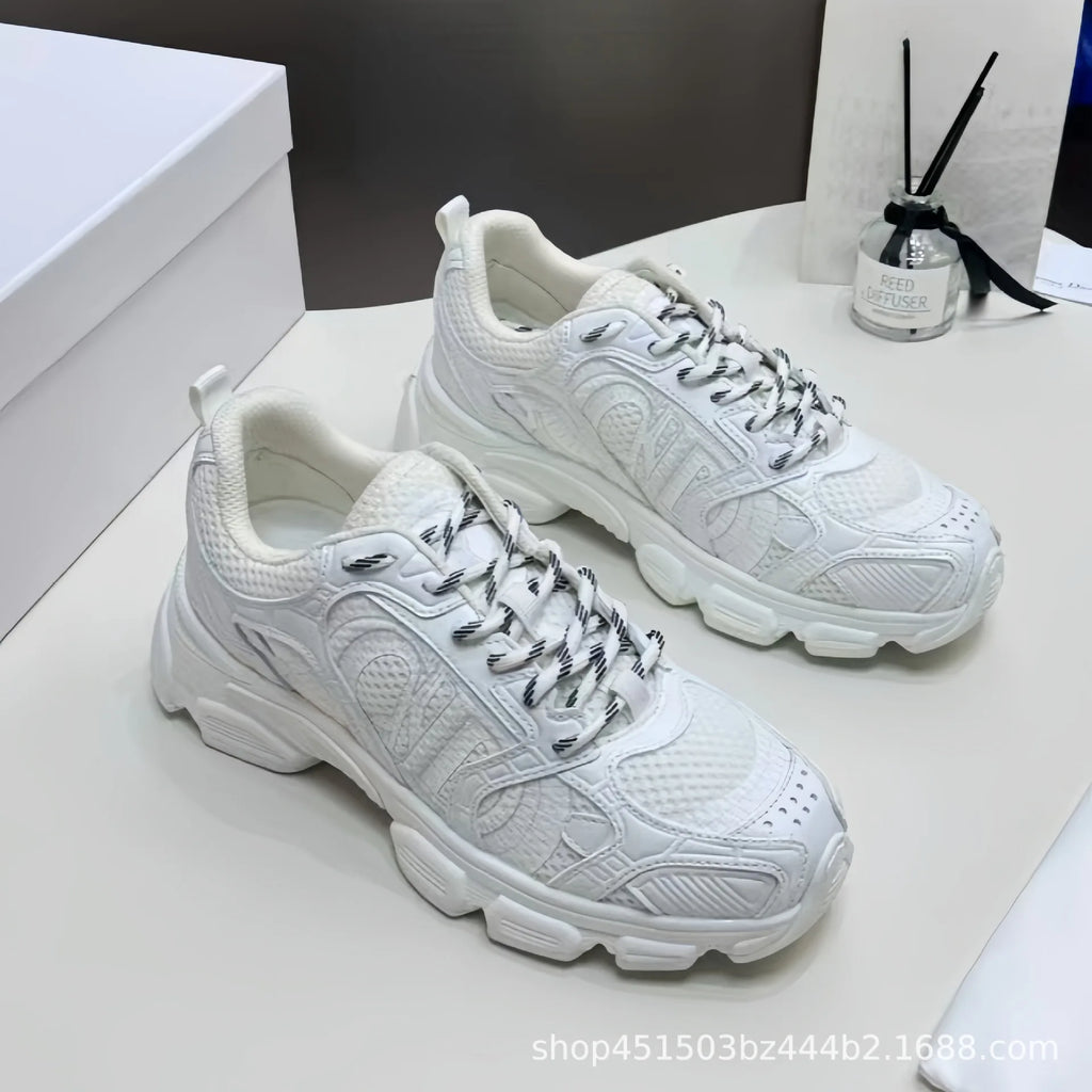 2025 New D Home B30 Tech Sports Mesh Dad Running Shoes with Laces Olympic Star Net Shoes Unisex Summer Dry Hollow out Sneakers