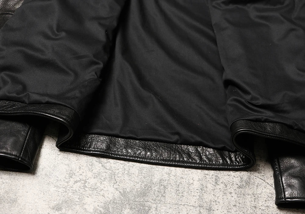 Black Winter Leather Jacket Men Sports Style Plus Size 4XL Genuine Natural Thick Cowhide Stand Collar Slim Fit Leather Coat