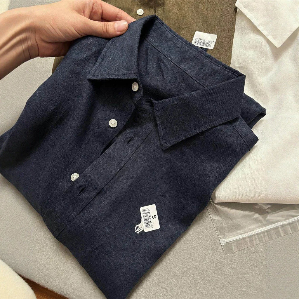 Non-Typical Linen Shirt Trendy Old Money Style Spring Summer Pure Color Patchwork Sleeveless Embroidered Regular Fit Commute ...