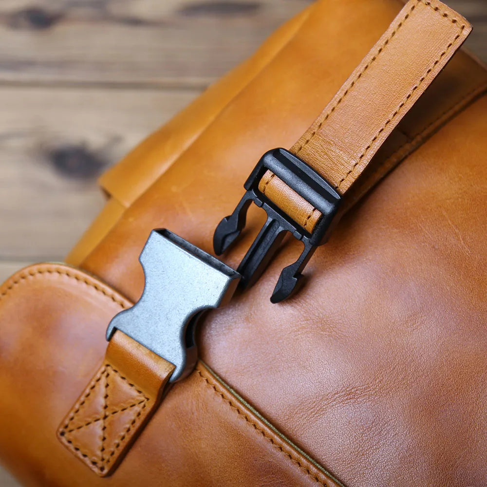 NZPJ Men's Vintage Genuine Leather Shoulder Bag Top Layer Cowhide Crossbody Bag Casual Men's Bag For 10-Inch IPad