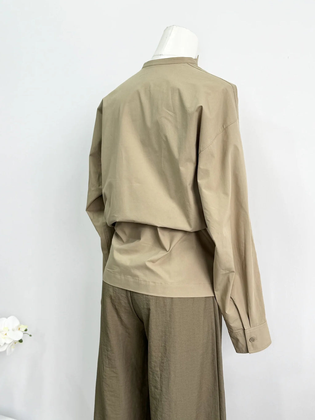 Asymmetric Button Side Split Long Sleeve Women's Shirt Le Home New Color Design Casual Commute Style Cotton British Style