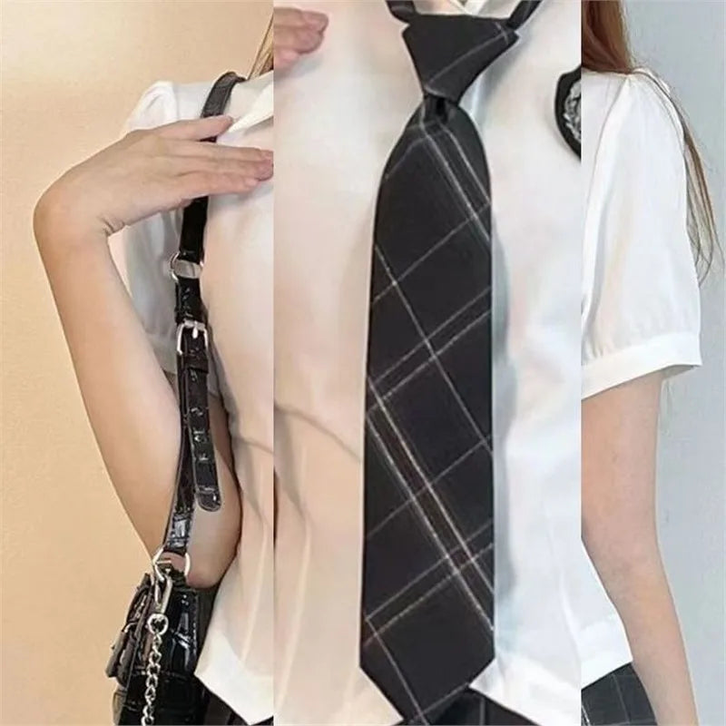 American Style Uniform Short Sleeve Women's School Uniform Set Waist-Cinching Jk Outfit Mini Skirt Sweet Fresh Princess Sleeve