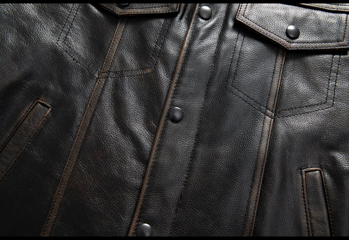 Red Brown Spring Leather Vest Men Retro Style Plus Size 6XL Genuine Natural Cowhide O-Neck Collar Slim Fit Short Sleeveless Coat