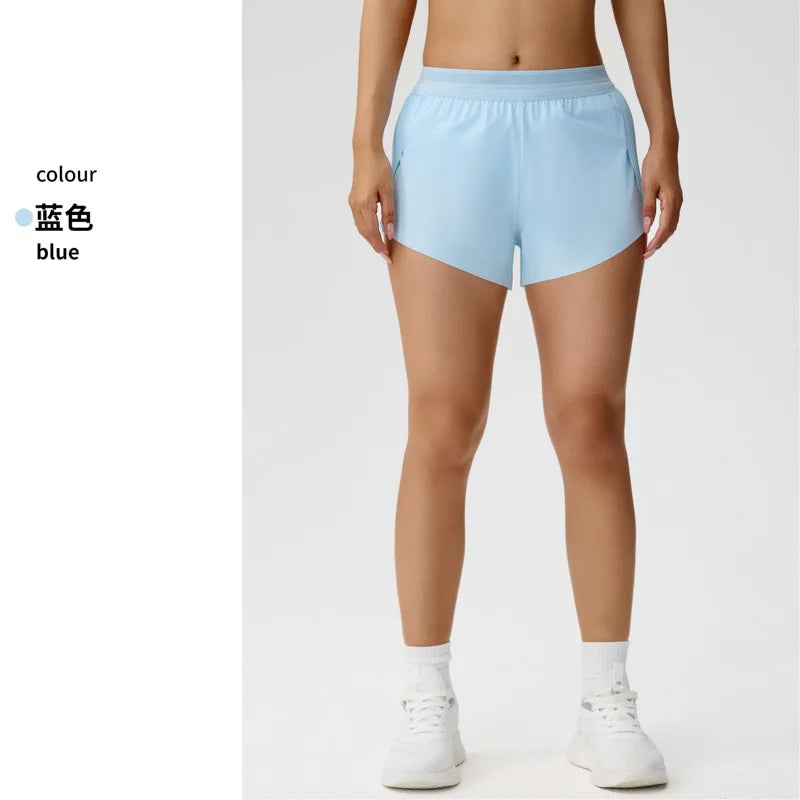 Cooling Mint Fitness Shorts Women's Three-quarter Length Tennis Yoga Pants Inner Lining Prevents Light Walking Show Fatigue R...