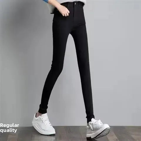 American Style High Waist Loose Women's Blue Jeans Retro Straight Leg Pants Drapey Floor-Length Trousers Versatile Wide Leg Pant