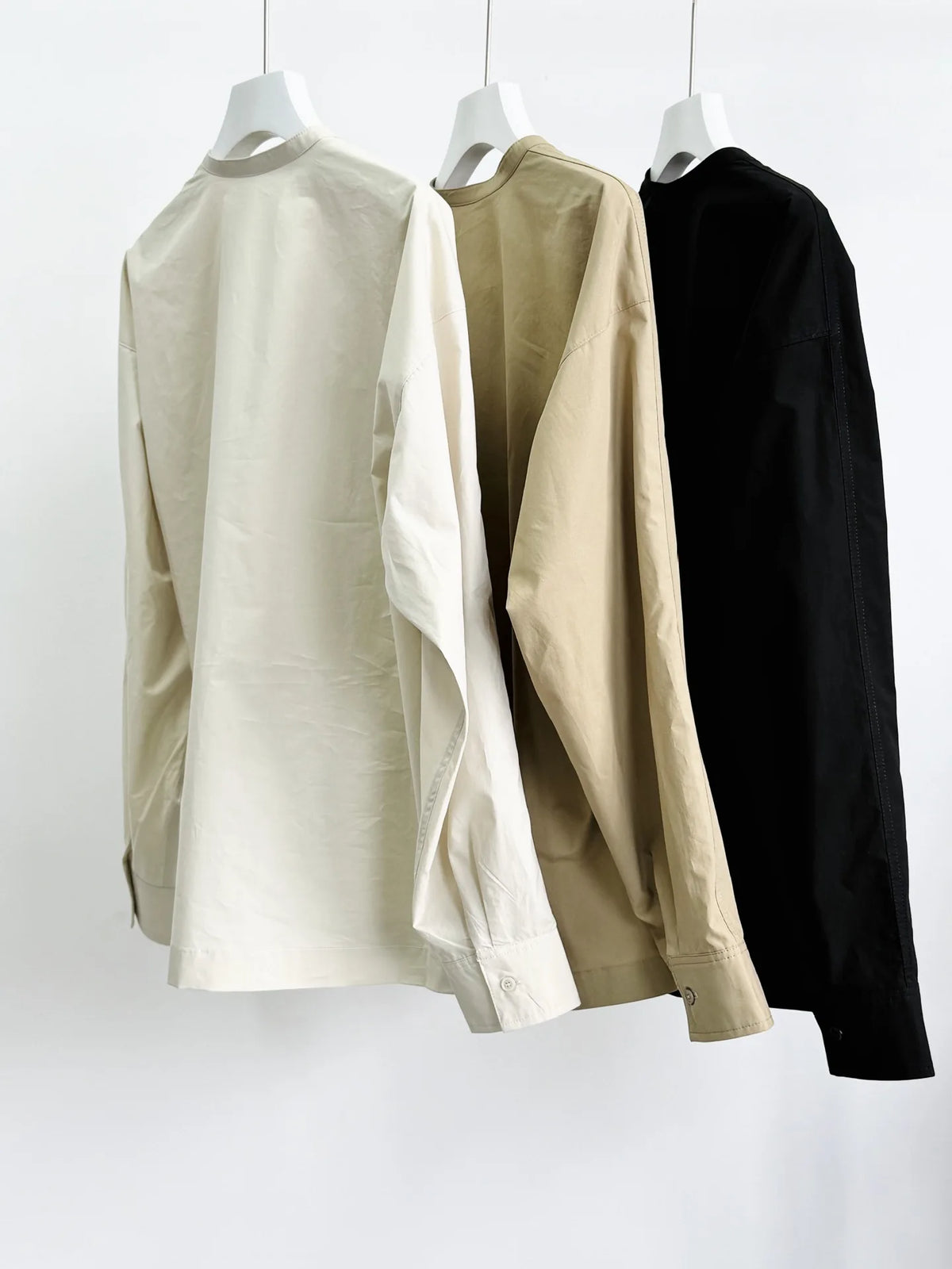 Asymmetric Button Side Split Long Sleeve Women's Shirt Le Home New Color Design Casual Commute Style Cotton British Style