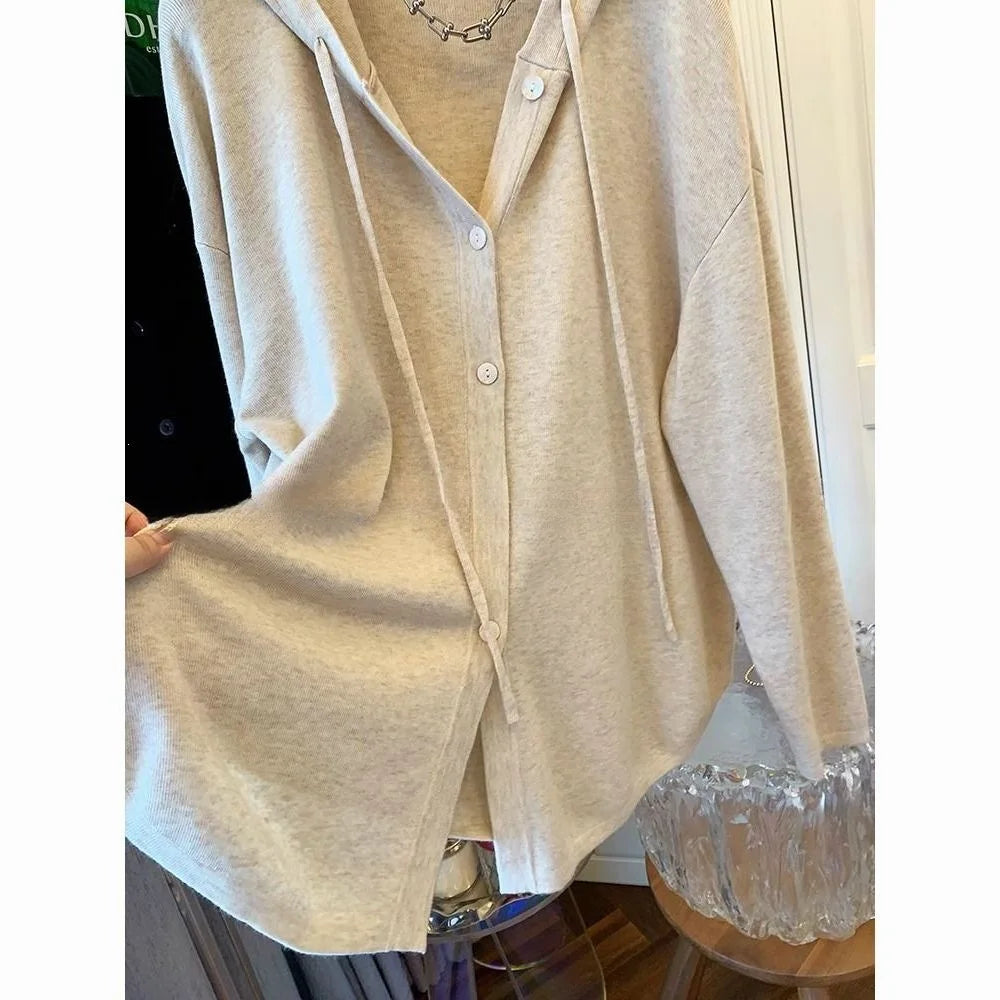 Autumn Winter plus Size Women's Shirt Hooded Cardigan Long Sleeve Slimming Top Casual Style Comfortable Fit Sweatshirt