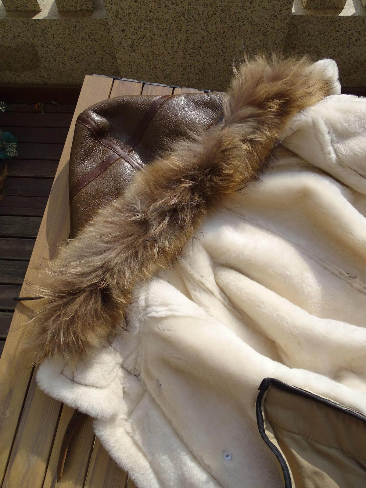 Brown Hooded Winter Shearling Jacket Men Casual Style Plus Size 5XL Genuine Natural Sheepskin Thick Warm Leather Coat