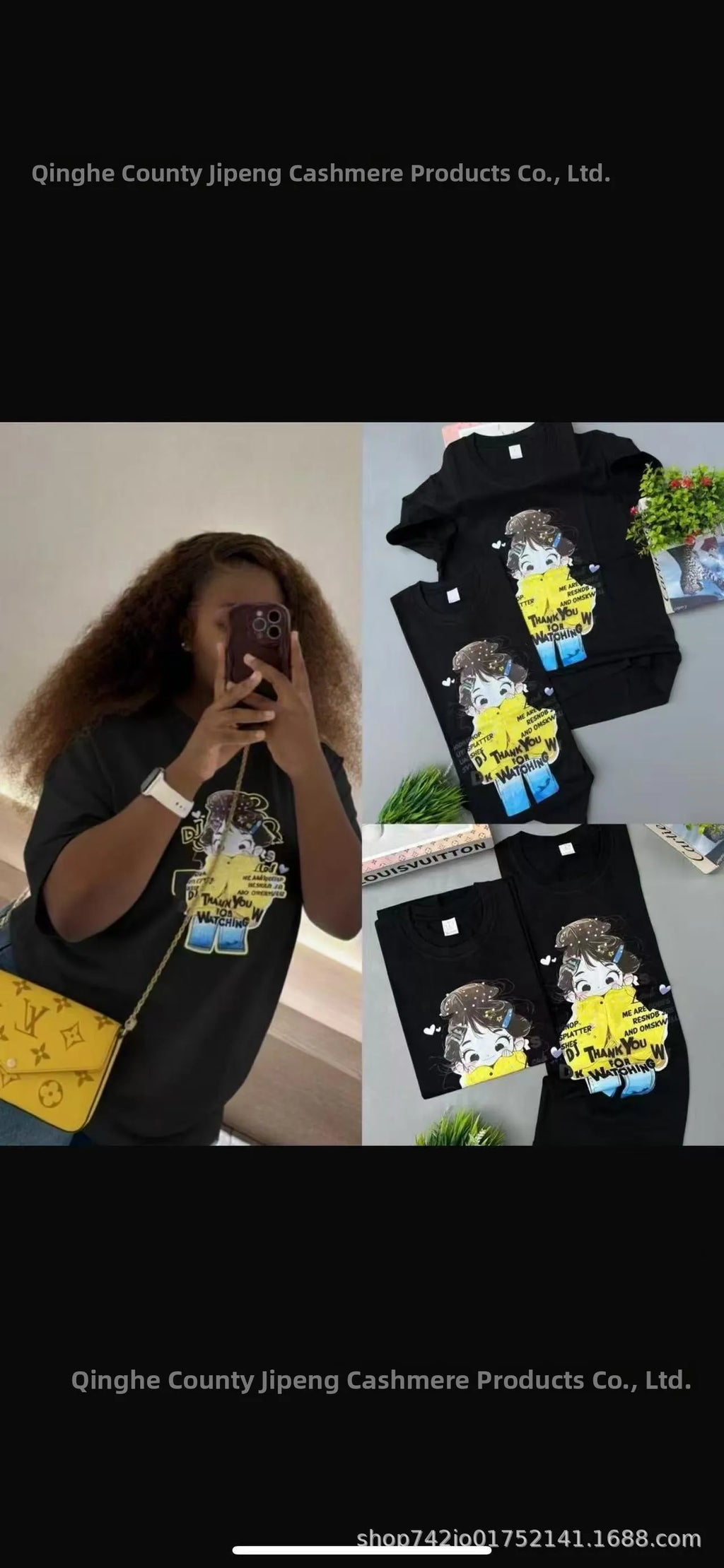 Loose Fit Embroidered Cotton T-Shirt Women's Shoulder Width round Neck Print Short Sleeve Cross-Border Half Sleeve Street Style