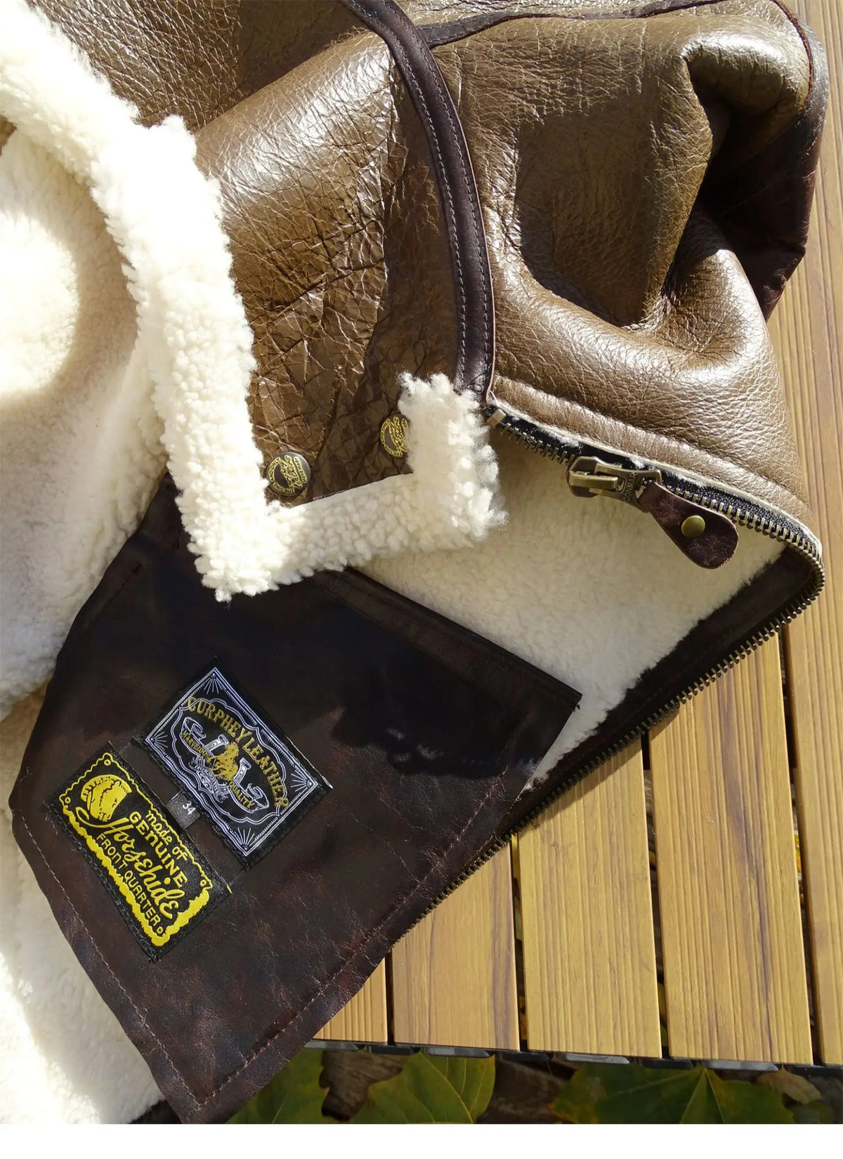 Men's B-3 Bomber Shearling Jacket Brown Black Two-Tone Genuine Leather Winter Warm Flight Pilot Coat Vintage Spliced