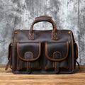 NZPJ Vintage Genuine Leather Men's Briefcase Crazy Horse  Handbag Natural Cowhide Travel Bag Casual Shoulder Crossbody Bag
