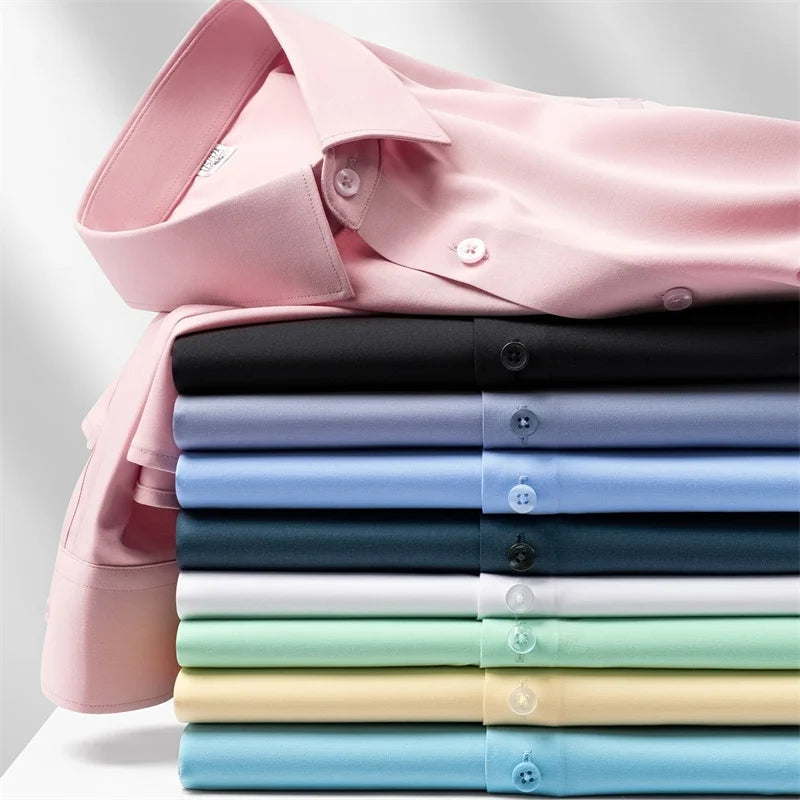 Quality Modal Men Shirt Long Sleeves Dress Shirts For Men Slim Fit Camisa Social Business White Office Shirt Men's Clothing