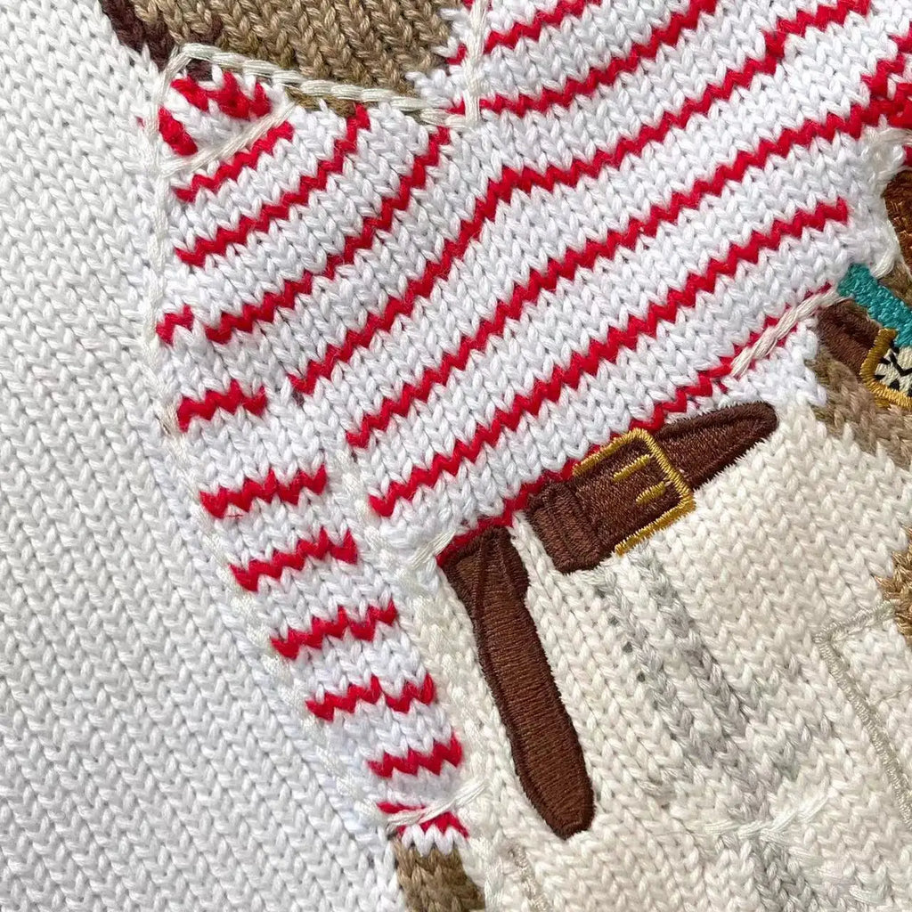 Loose Fit round Neck Knitwear Summer Women's Style Cotton Linen Blend Long Sleeve Casual Top Animal Pattern Embroidered