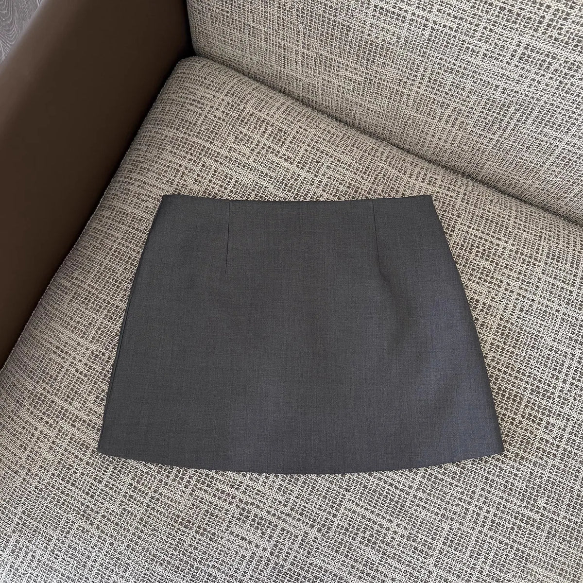 Gray Suit High Waist Short Skirt Women's Summer New Style Bodycon Mini Skirt Elegant Commute A-Line Polyester Polyester