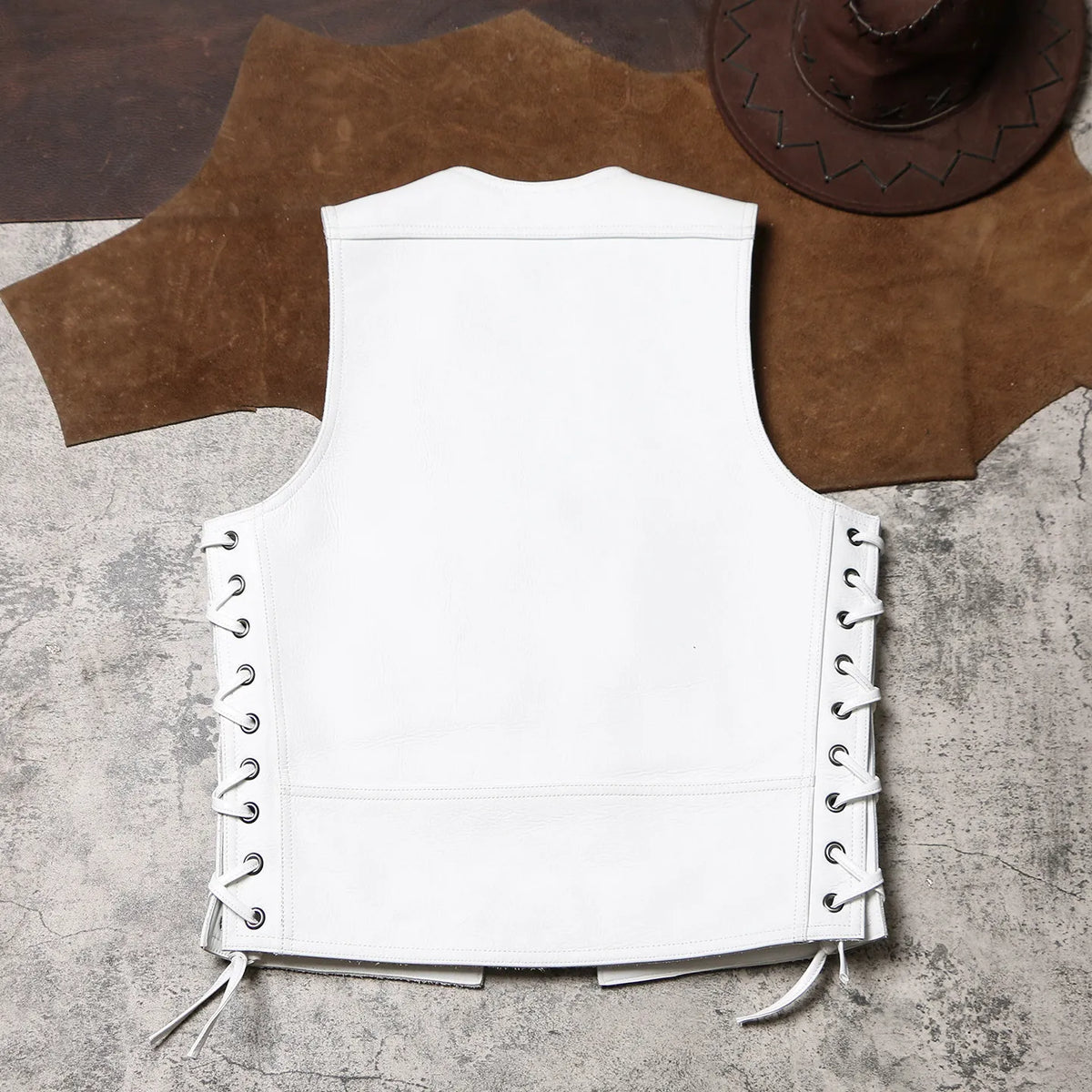 White Spring Leather Vest Men Sports Style Plus Size 4XL Genuine Natural Thick Cowhide Slim Fit Single Breasted Chain Vest
