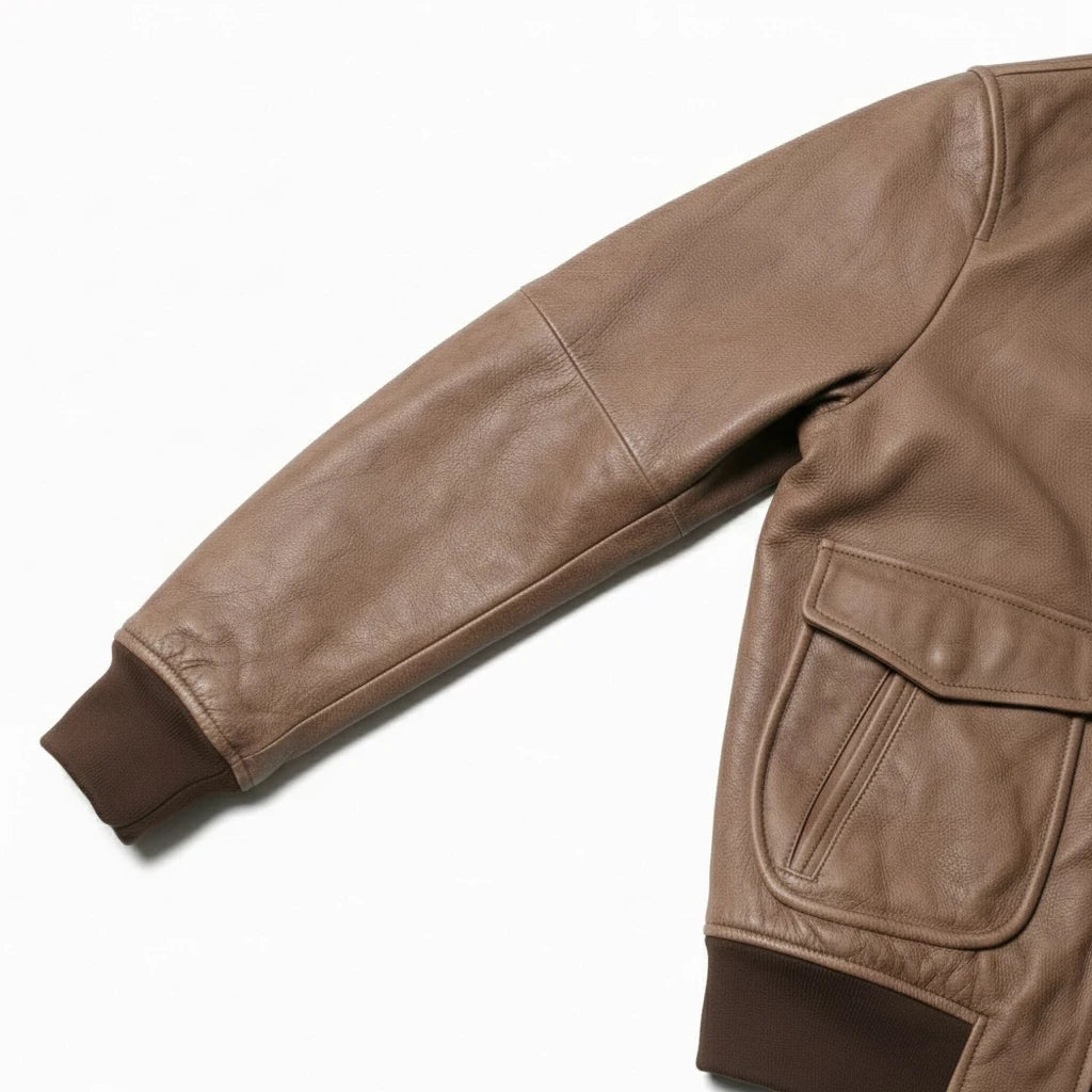 Light Brown Winter Leather Jacket Men Military Style Plus Size 5XL Genuine Natural Cowhide Turn-Down Collar Retro Flight Coat