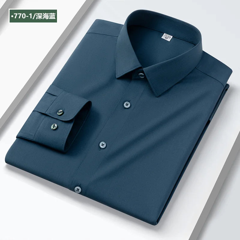 Quality Modal Men Shirt Long Sleeves Dress Shirts For Men Slim Fit Camisa Social Business White Office Shirt Men's Clothing