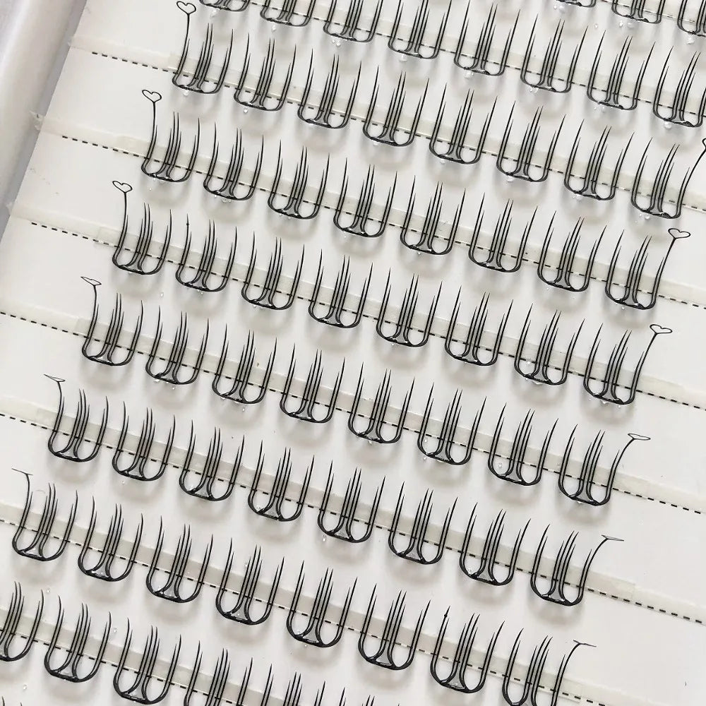 Korean Style U-Shaped Fake Eyelashes Heart Tail End Girls Group Soft Age-Reducing Natural Looking Fiber Material for Ordinary...