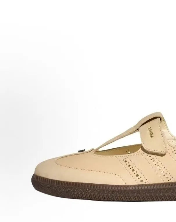 Mary Jane Samba Originals Women's Casual Shoes Leather T-Strap Flat Bottom Breathable Comfortable Lightweight Anti-slip