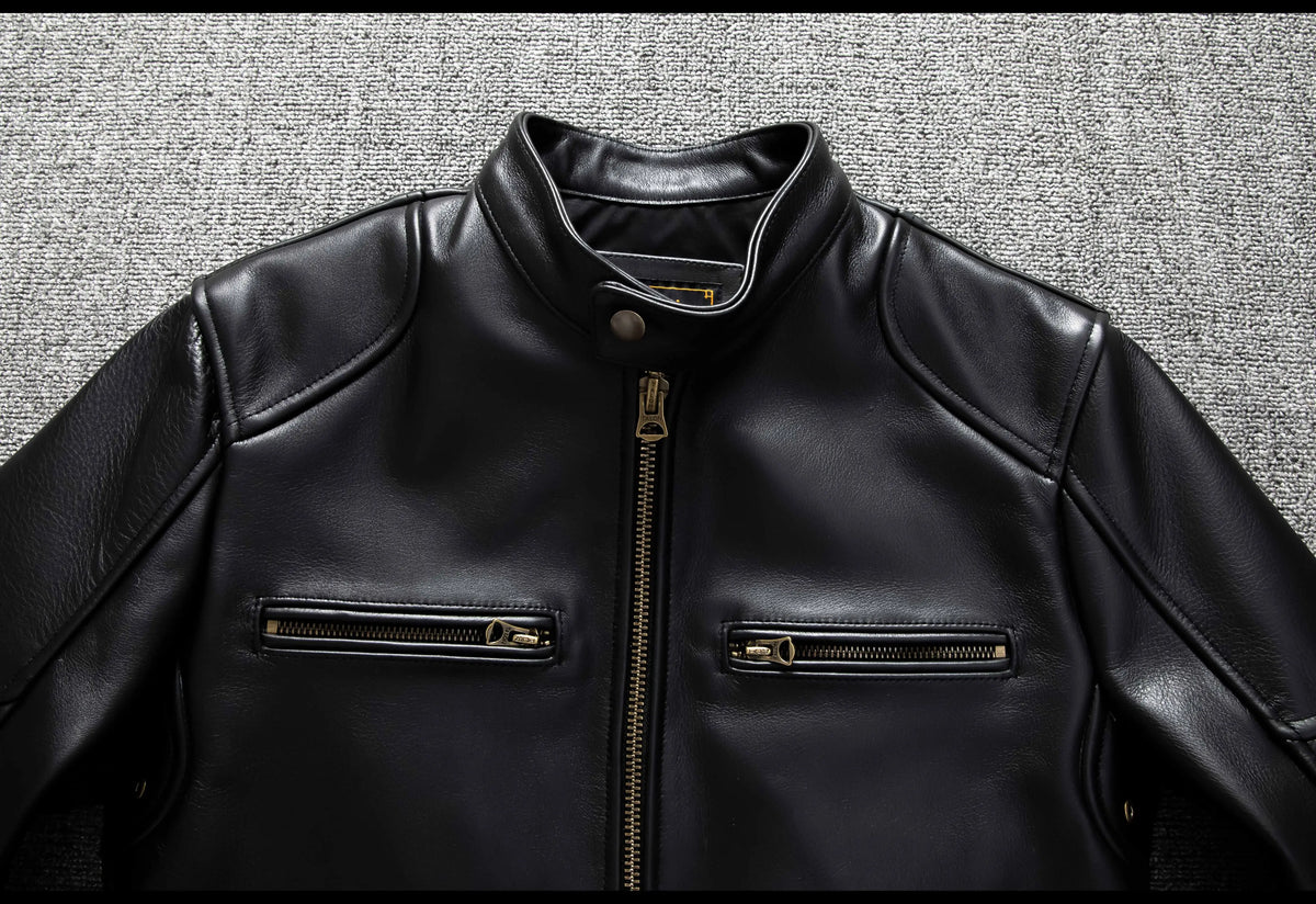 Black Autumn Leather Jacket Men Retro Style Plus Size 6XL Genuine Natural Cowhide Stand Collar J100 Motorcycle Sports Coat
