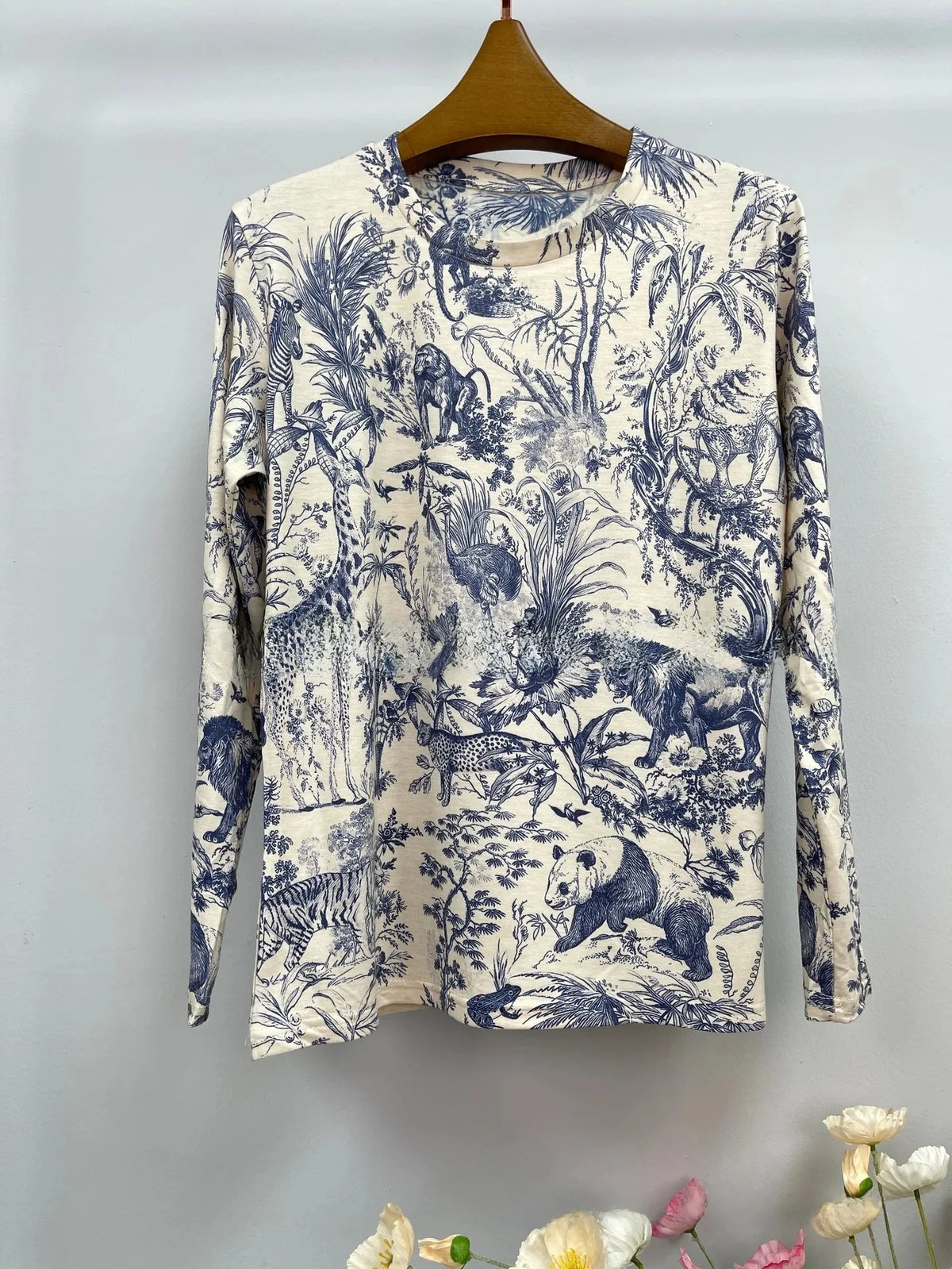 New Autumn Fashion Baby Cotton Long Sleeve T-Shirt All over Print Casual round Neck Elegant Loose Fit Versatile Comfortable