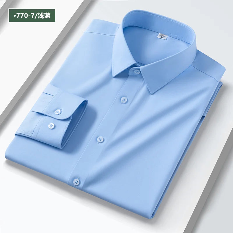 Quality Modal Men Shirt Long Sleeves Dress Shirts For Men Slim Fit Camisa Social Business White Office Shirt Men's Clothing