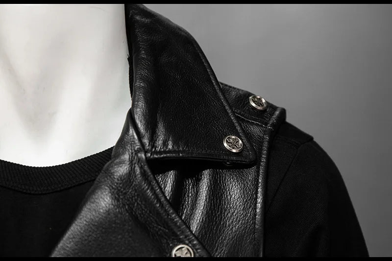 Men Red Brown Leather Biker Vest Vintage Distressed Asymmetrical Zip Sleeveless Jacket Punk Rock Studded Multi-Pocket Waistcoat
