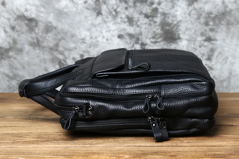 Fashion Leather Men Briefcase Top Layer Cowhide Business Handbag Casual Shoulder Messenger Bag for 15 Inch Laptop Bag NZPJ