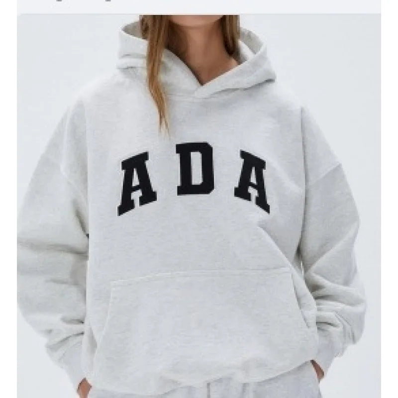 Fashionable Streetwear Hoodie Long Sleeve Oversized Casual All-Match Letter Print Short Sleeve Spring 2026 Comfortable Polyester