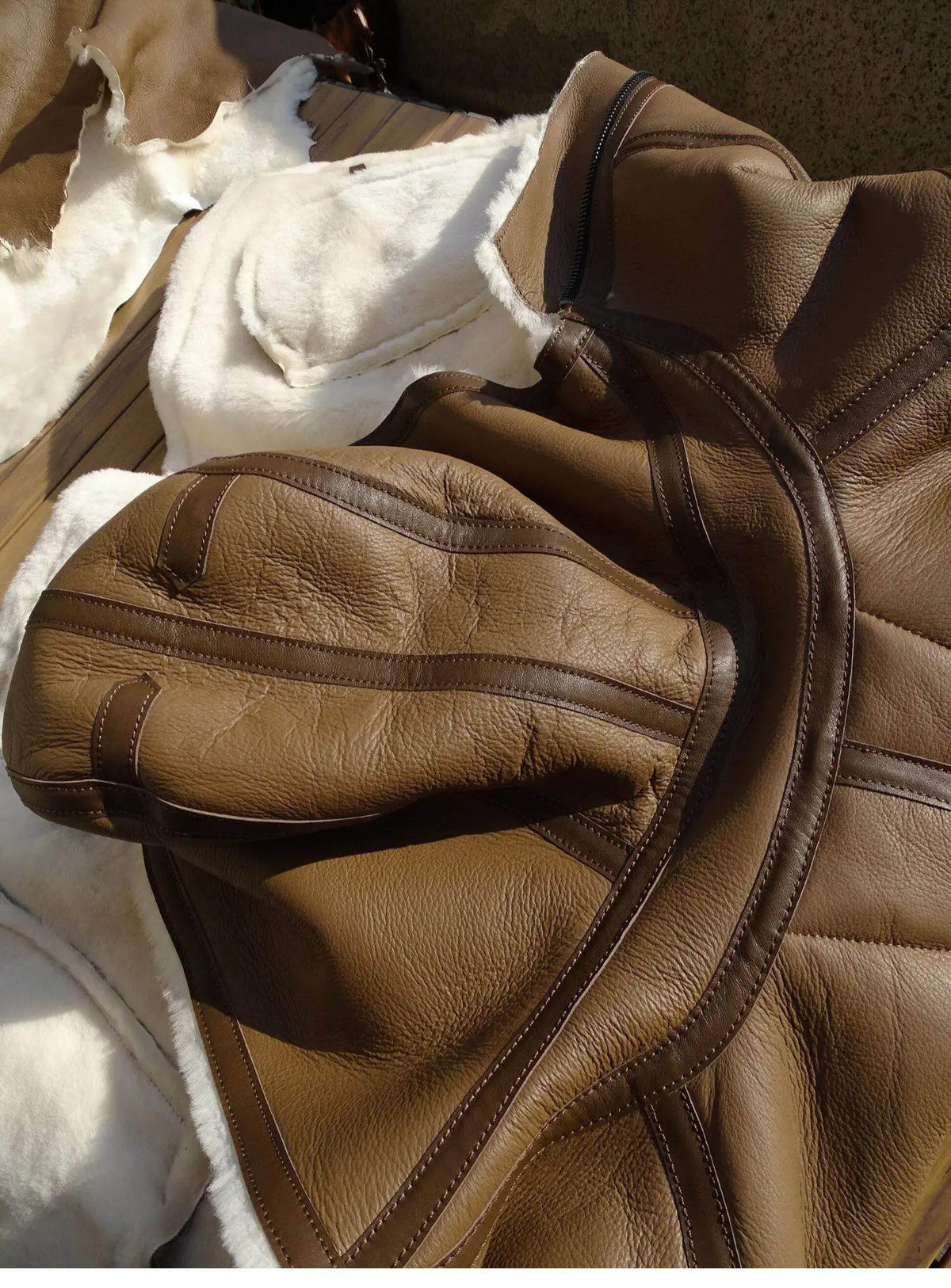 Brown Winter Hooded Shearling Jacket Men Casual Style Plus Size 5XL Genuine Natural Thick Sheepskin Warm Leather Coat
