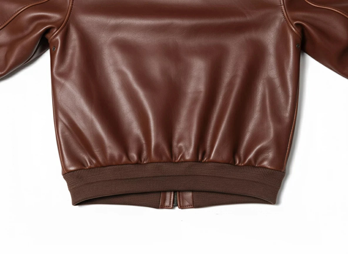 Brown Winter Leather Jacket Men Military Style Plus Size 5XL Genuine Natural Cowhide Turn-Down Collar Retro A2 Flight Coat