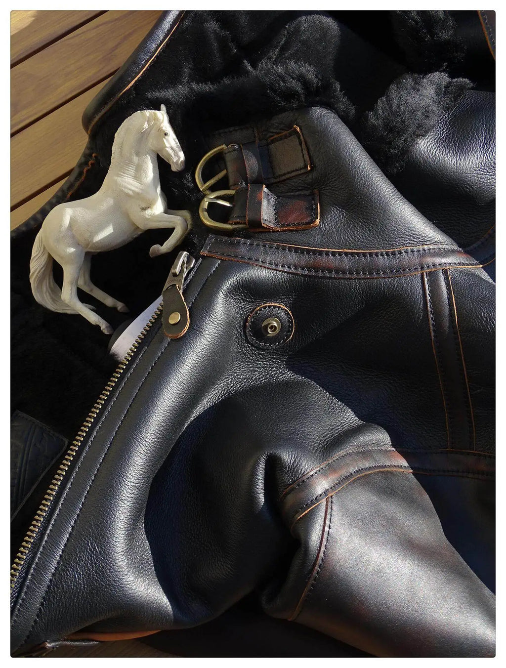 Black Winter Shearling Jacket Men Vintage Style Plus Size 5XL Genuine Natural Thick Sheepskin Warm Turn-Down Collar Spliced Coat