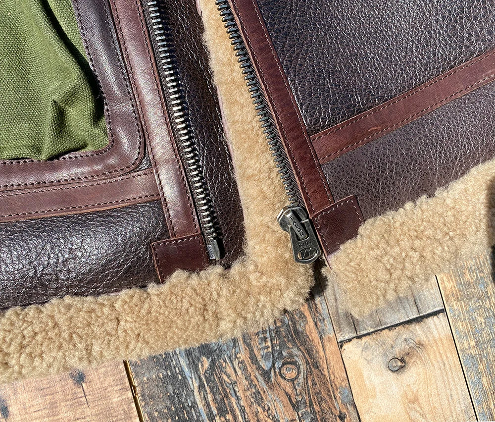 Dark Brown Winter Shearling Jacket Men Retro Style Plus Size 6XL Genuine Natural Thick Sheepskin Turn-Down Collar Flight Coat