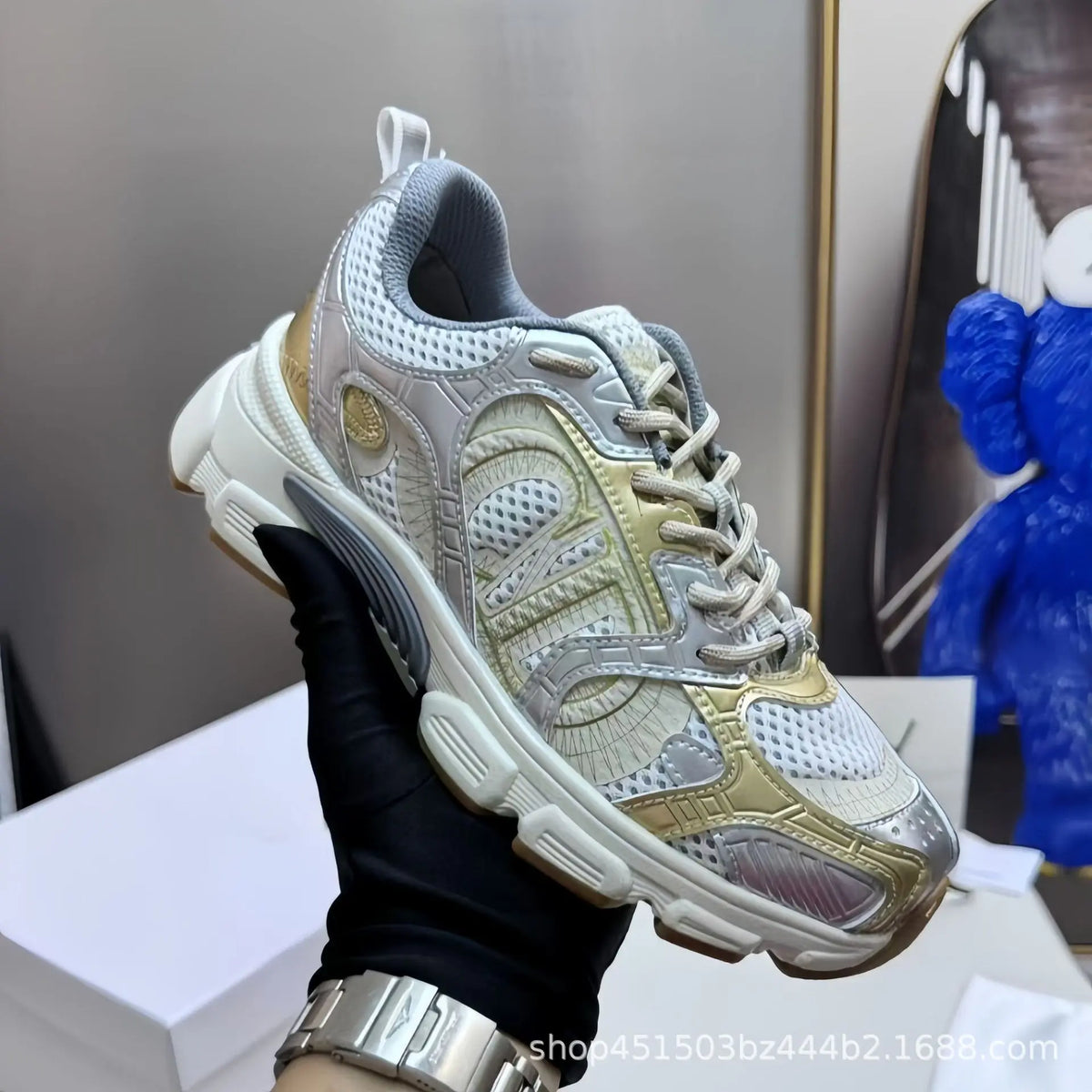 2025 New D Home B30 Tech Sports Mesh Dad Running Shoes with Laces Olympic Star Net Shoes Unisex Summer Dry Hollow out Sneakers