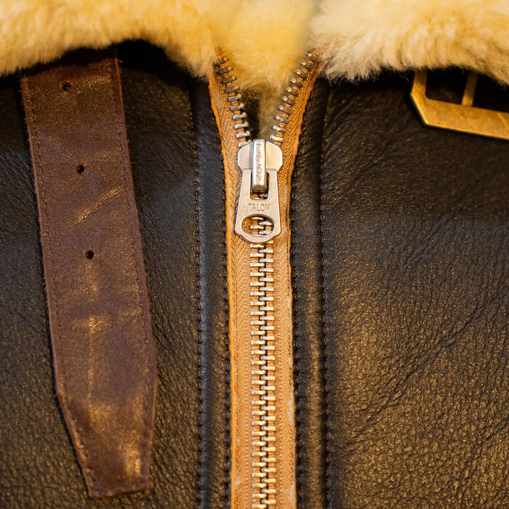 Men's Genuine Sheepskin Shearling Jacket A2 Flight Style Black Brown Fur Collar Winter Bomber Pilot Coat Thick Warm Jacket