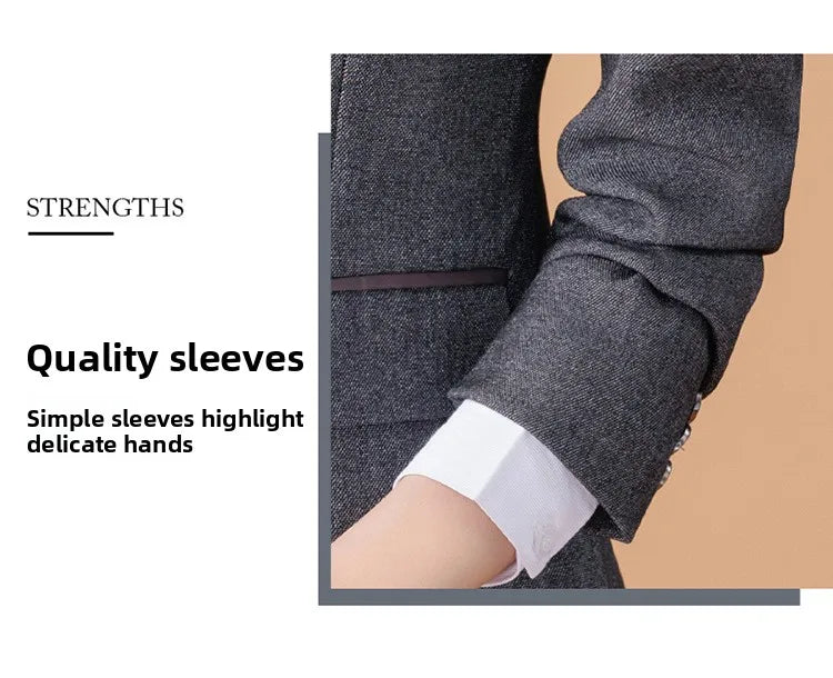 Business Formal Suit Set for Women College Students Job Interview Workwear Small Size Female Jacket Professional Top