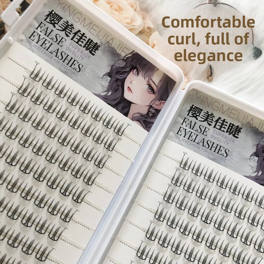Korean Style U-Shaped Fake Eyelashes Heart Tail End Girls Group Soft Age-Reducing Natural Looking Fiber Material for Ordinary...