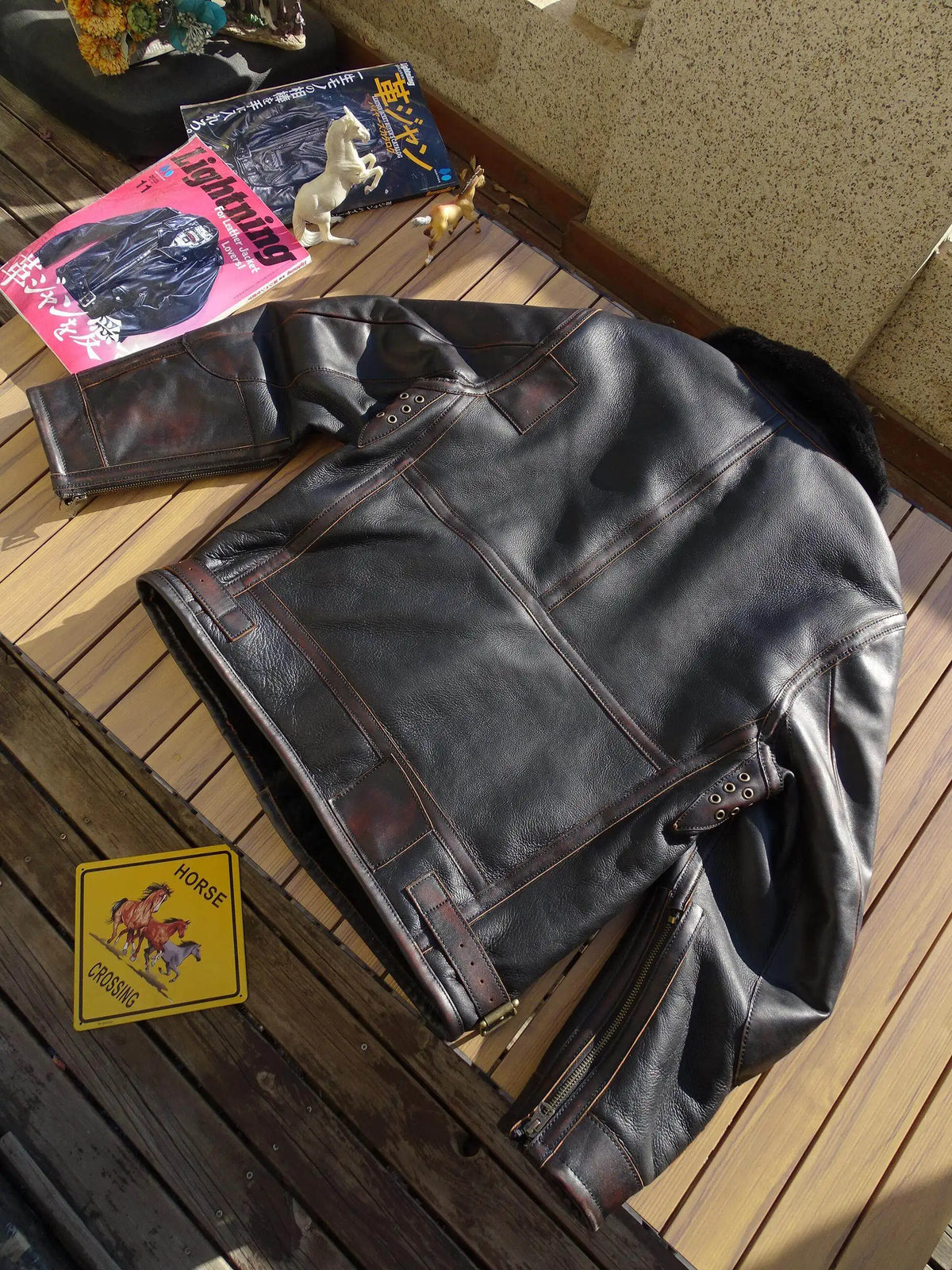 Black Winter Shearling Jacket Men Vintage Style Plus Size 5XL Genuine Natural Thick Sheepskin Warm Turn-Down Collar Spliced Coat