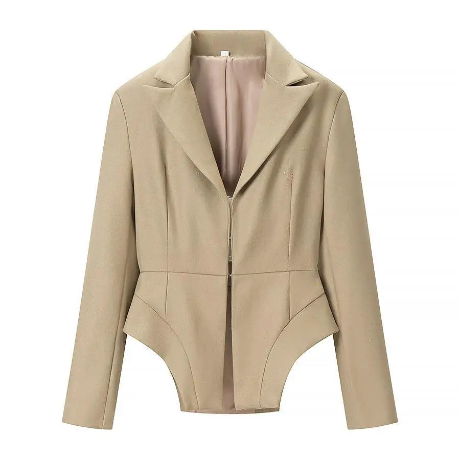 Women's Chiffon Two-Piece Set Straight Leg Pants Summer Suit Jacket Commute High Waist Cross-Border Street Style Casual Outfit