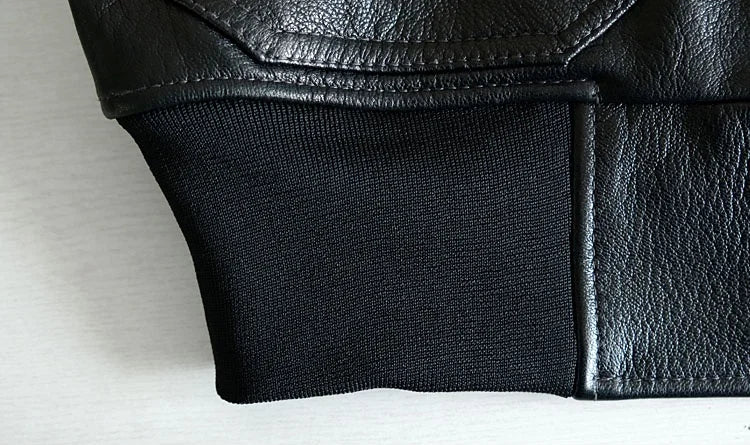 Black Autumn Leather Jacket Women Retro Style Plus Size 3XL Genuine Natural Cowhide Turn-Down Collar Military G1 Flight Coat