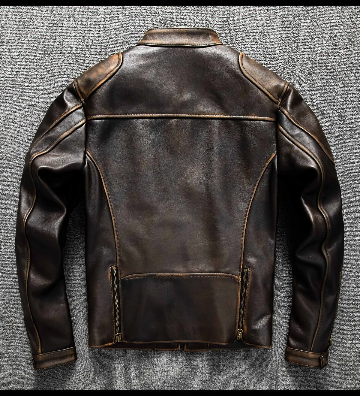 Dark Brown Autumn Leather Jacket Men Retro Style Plus Size 6XL Genuine Natural Cowhide Stand Collar J100 Motorcycle Sports Coat